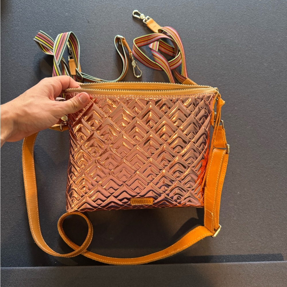 Consuela Women’s Metallic Chevron Crossbody Bag